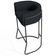Kit 02 Banquetas Decorativas Fixa Base de Aço Preto Betina D02 Corano Preto C-05 - Lyam Decor