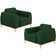 Kit 02 Poltronas Decorativa Base Madeira Pés D'Ouro Molino D02 Veludo Verde Musgo C-303 - Lyam Decor