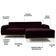 Sofá 5 Lugares com Chaise Direito Para Sala Molino 320 cm D02 Veludo Roxo Grape C-292 - Lyam Decor