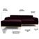 Sofá 5 Lugares com Chaise Esquerdo Para Sala Molino 320cm D02 Veludo Roxo Grape C-292 - Lyam Decor