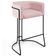 Kit 04 Banquetas Decorativas Fixa Base de Aço Preto Betina D02 Veludo Rosê C-305 - Lyam Decor