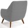 Poltrona Decorativa Fixa Pés de Madeira Paloma D02 Veludo Cinza C-317 - Lyam Decor