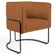 Kit 02 Poltronas Decorativas Fixa Base de Aço Preto Betina D02 Veludo Telha C-262 - Lyam Decor