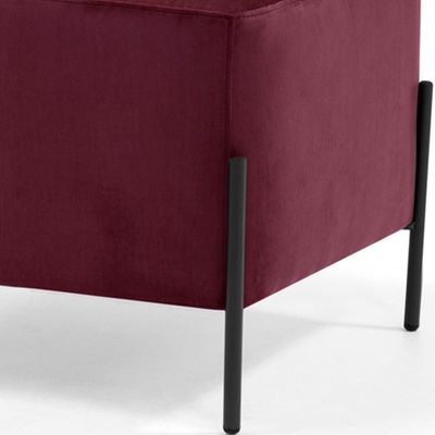 Puff Quadrado Decorativo Status 60x45 D02 Pés de Aço Veludo Marsala C-278 - Lyam Decor