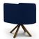 Poltrona Decorativa Base Giratória de Madeira Betina D02 Veludo Azul Oxford C-304 - Lyam Decor