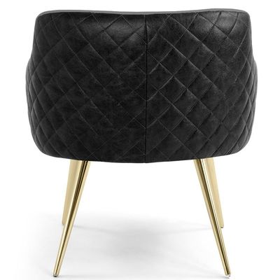 Kit 02 Poltronas Pés Palito D'Ouro Jade D02 Linho Cinza C-416 Tressê Corano Preto - Lyam Decor