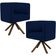 Kit 02 Poltronas Decorativa Base Giratória Madeira Betina D02 Veludo Azul Oxford C-304 - Lyam Decor
