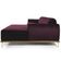 Sofá 3 Lugares com Chaise Direito Para Sala Molino 245 cm D02 Veludo Roxo Grape C-292 -Lyam Decor