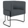 Kit 02 Poltronas Decorativas Fixa Base de Aço Preto Betina D02 Corano Cinza C-03 - Lyam Decor