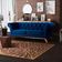 Sofá 3 Lugares Para Sala de Estar Império 180 cm D02 Veludo Azul Oxford C-304 - Lyam Decor