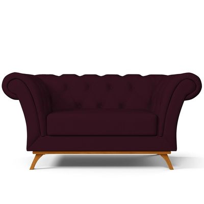 Sofá 2 Lugares Para Sala de Estar Império 150 cm D02 Veludo Roxo Grape C-292 - Lyam Decor