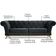 Sofá 3 Lugares Para Sala de Estar Império 210 cm D02 Veludo Cinza C-317 - Lyam Decor