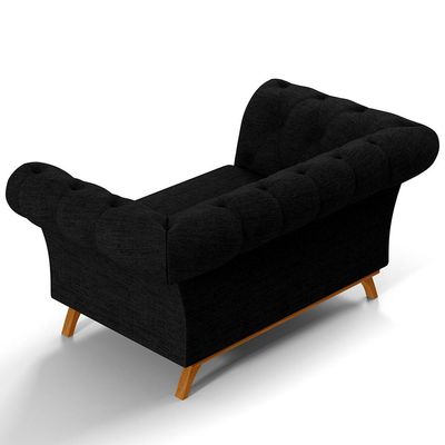 Sofá 2 Lugares Para Sala de Estar Império 150 cm D02 Linho Chumbo D-465 - Lyam Decor