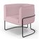 Kit 02 Poltronas Decorativas Fixa Base de Aço Preto Betina D02 Veludo Rosê C-305 - Lyam Decor