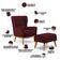 Kit Poltrona Decorativa Milena D02 com Puff Viseo Veludo Marsala C-278 - Lyam Decor
