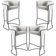 Kit 04 Banquetas Decorativa Fixa Base de Aço Preto Betina D02 Linho Creme A-48 - Lyam Decor