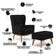 Kit Poltrona Decorativa Milena D02 com Puff Viseo Veludo Preto C-300 - Lyam Decor