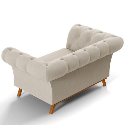 Sofá 2 Lugares Para Sala de Estar Império 150 cm D02 Linho Bege C-107 - Lyam Decor