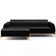 Sofá 4 Lugares com Chaise Esquerdo Sala Estar Molino 265cm D02 Couríssimo Preto B-159 - Lyam Decor