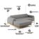 Sofá 3 Lugares com Chaise Esquerdo Para Sala Molino 245cm D02 Linho Cinza Escuro C-416 - Lyam Decor