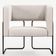 Poltrona Scarlett D02 Base Aço Preto Couríssimo Marrom B-38 Linho Cru C-443 - Lyam Decor
