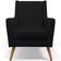 Poltrona Decorativa com Pés de Madeira Taroba D02 Veludo Preto C-300 - Lyam Decor