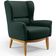 Kit Poltrona Decorativa Milena D02 com Puff Viseo Linho Verde C-117 - Lyam Decor