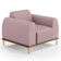 Kit 02 Poltronas Decorativas Base De Madeira e Pés D'Ouro Molino D02 Veludo Rosê C-305 - Lyam Decor