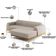 Sofá 3 Lugares com Chaise Direito Para Sala de Estar Molino 230cm D02 Linho Bege C-107 - Lyam Decor