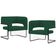 Kit 02 Poltronas Decorativas Scarlett D02 Base de Aço Preto Veludo Verde C-303 - Lyam Decor