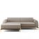 Sofá 3 Lugares com Chaise Esquerdo Para Sala de Estar Molino 245cm D02 Linho Bege C-107 - Lyam Decor