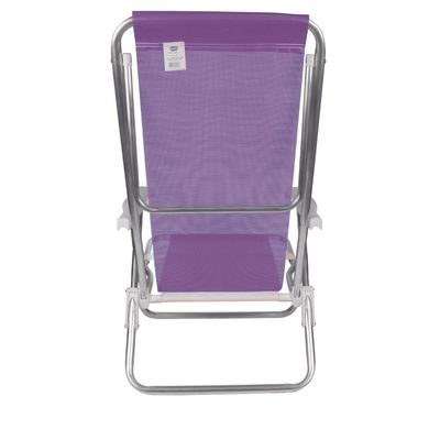 Kit 2 Cadeira Praia Reclinável 8 Posições Alumínio Mor Lilas