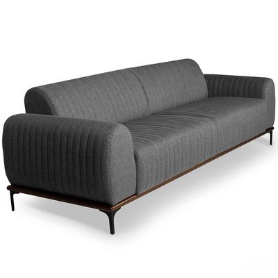 Sofá 2 Lugares Para Sala de Estar Molino 150 cm D02 Linho Cinza C-416 - Lyam Decor