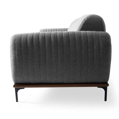 Sofá 2 Lugares Para Sala de Estar Molino 150 cm D02 Linho Cinza C-416 - Lyam Decor