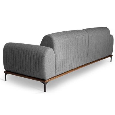Sofá 2 Lugares Para Sala de Estar Molino 150 cm D02 Linho Cinza C-416 - Lyam Decor