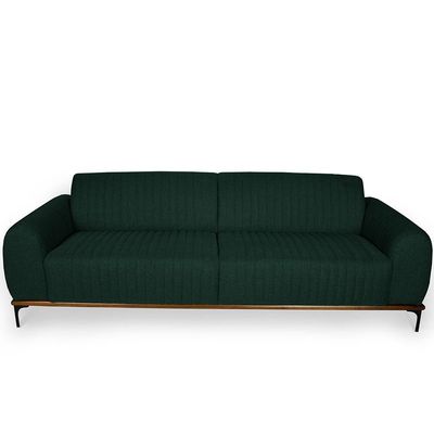 Sofá 2 Lugares Para Sala de Estar Molino 150 cm D02 Linho Verde Musgo C-117 - Lyam Decor
