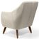 Poltrona Decorativa Fixa com Pés em Madeira Paloma D02 Linho Bege C-466 - Lyam Decor