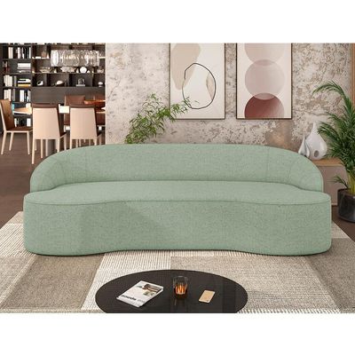 Sofá 4 Lugares Curvo Sala de Estar Living Lótus D02 Linho Verde 260 cm D-477 - Lyam Decor