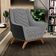 Poltrona Decorativa Base Em Madeira Juliet D02 Corano Preto C-05 Pied Poule - Lyam Decor