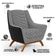 Poltrona Decorativa Base Em Madeira Juliet D02 Corano Preto C-05 Pied Poule - Lyam Decor