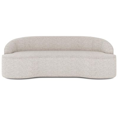 Sofá 3 Lugares Curvo Sala de Estar Living Lótus D02 Linho Cru 180 cm D-461 - Lyam Decor