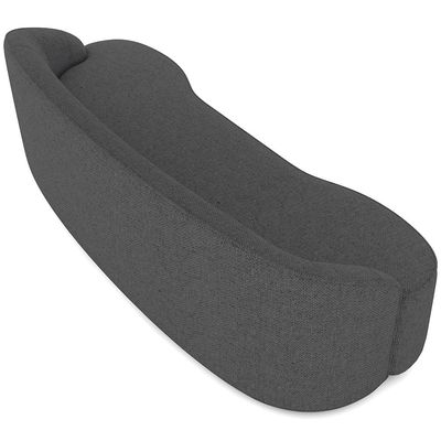 Sofá 3 Lugares Curvo Sala de Estar Living Lótus D02 Linho Cinza Escuro 210 cm C-416 - Lyam Decor
