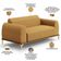 Kit Sofá 3 Lugares 210cm com 02 Poltronas Molino Base Castanho Pés D'ouro D02 Prime Bouclê Mostarda PB-03 - Lyam Decor