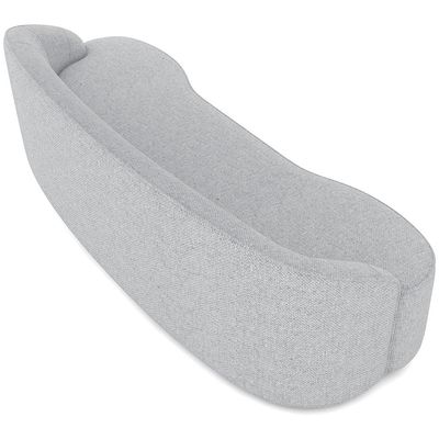 Sofá 3 Lugares Curvo Sala de Estar Living Lótus D02 Linho Cinza 180 cm D-315 - Lyam Decor