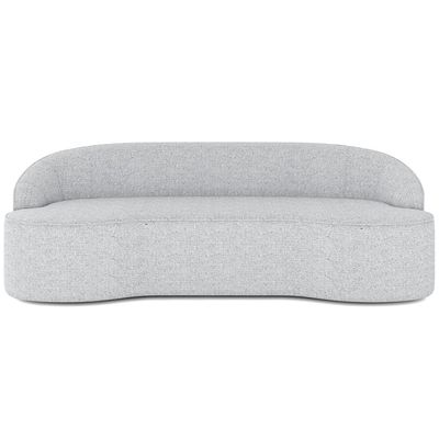 Sofá 3 Lugares Curvo Sala de Estar Living Lótus D02 Linho Cinza 210 cm D-315 - Lyam Decor