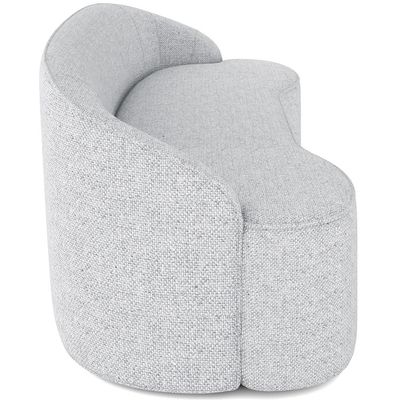 Sofá 3 Lugares Curvo Sala de Estar Living Lótus D02 Linho Cinza 210 cm D-315 - Lyam Decor