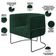 Poltrona Para Sala De Estar Decorativa Fixa Base Aço Preto Betina D02 Bouclê Verde - Lyam Decor