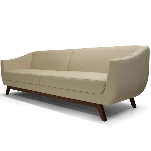 Sofá 4 Lugares Para Sala de Estar Atenas 280 cm D02 Linho Bege B-298 - Lyam Decor