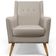Poltrona Decorativa com Pés de Madeira Taroba D02 Linho Bege C-107 - Lyam Decor