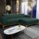 Sofá 5 Lugares com Chaise Direito Sala Estar Molino 320cm D02 Linho Verde Musgo C-117 - Lyam Decor